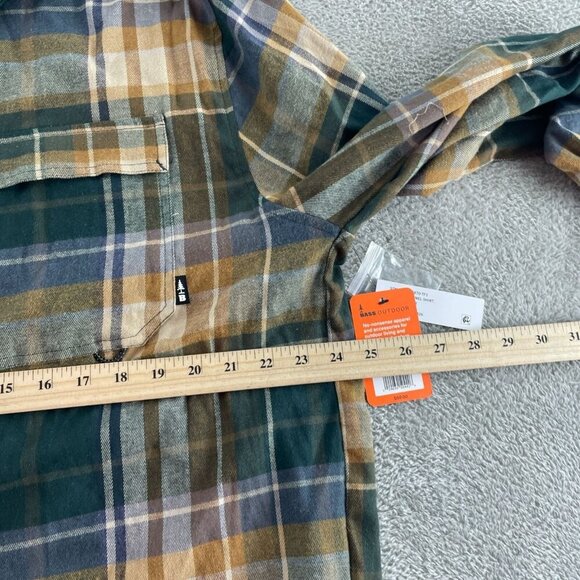 Mens Bass Outdoor XL Stretch Flannel Shirt Rubber Plaid  Button-Down NWT 4227 - Picture 8 of 10